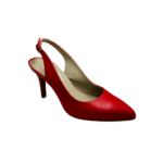 Δερμάτινες Slingback Μυτερές Γόβες Red CS7050