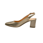 Χειροποίητες slingback γόβες μεσαίο τακούνι - Χρυσό - Image 5