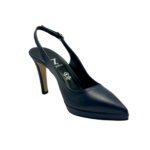 Δερμάτινες slingback γόβες με φιάπα μπλε - Zelios - Image 2