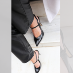 Χειροποίητες slingback γόβες λουστρίνι μαύρο - Zelios - Image 2