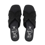 Oh My Sandals - Γυναικεία Black Δερμάτινα Mules Diva Negro 5341 - Image 3