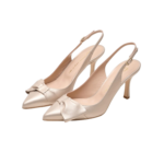MOURTZI Δερμάτινες Slingback Γόβες Saturn με Φιόγκο