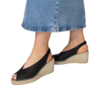 VIGUERA Δερμάτινες Slingback Εσπαντρίγιες Μαύρο 2127