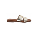 Oh My Sandals Δερμάτινα γυναικεία Πέδιλα - Πλατίνα 5327 - Image 2