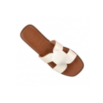 Oh My Sandals Δερμάτινα γυναικεία Πέδιλα - Πλατίνα 5327 - Image 3