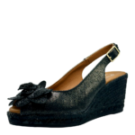 Viguera Δερμάτινες Εσπαντρίγιες Slingback Black Metal 2146