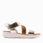 Oh My Sandals Δερμάτινα Πέδιλα Multicolor Gold Silver Bronze