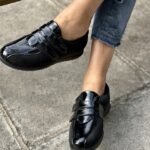 ΛΕΩΝ Γυναικεία Ανατομικά Δερμάτινα Sneakers σε Μαύρο