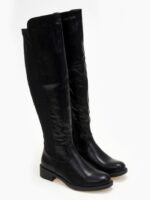 Eco leather Γυναικείες Μπότες Over the knee σε Μαύρο - Image 3