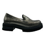 CARVEL Γυναικεία Δερμάτινα Loafers σε Γκρι Μεταλλικό