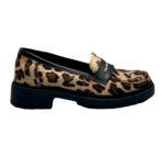 Ioannis Shoes Γυναικεία Δερμάτινα Loafers σε Λεοπάρ