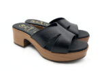 Oh My Sandals 5624 - Δερμάτινες Πλατφόρμες με Ξύλινη Όψη και Σταυρωτό Σχέδιο - Image 4