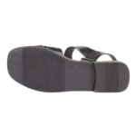 Γυναικείο Πέδιλο Oh My Sandals 5583 Μαύρο Δερμάτινο με Χρυσή Αγκράφα - Image 4