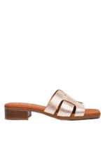 Γυναικείο Δερμάτινο Πέδιλο Oh My Sandals 5343 – Χρυσό Μεταλλικό