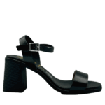 Γυναικείο Πέδιλο Oh My Sandals Μαύρο Δερμάτινο με Τακούνι