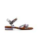 Γυναικείο Πέδιλο Oh My Sandals 5591 Ασημί με Στρας και Μικρό Τακούνι - Image 5