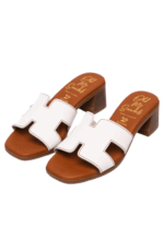 Oh My Sandals 5605 - Στυλάτα Πέδιλα με "H" Σχέδιο και Άνετο Τακούνι - Image 2