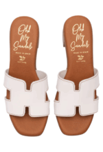 Oh My Sandals 5605 - Στυλάτα Πέδιλα με "H" Σχέδιο και Άνετο Τακούνι - Image 3