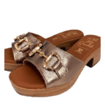 Oh My Sandals 5382 - Πλατφόρμες με Μεταλλική Λάμψη και Χρυσή Αγγράφα