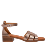OH MY SANDALS 5601 – Χάλκινο Δερμάτινο Σανδάλι με Χαμηλό Τακούνι