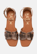 OH MY SANDALS 5601 – Χάλκινο Δερμάτινο Σανδάλι με Χαμηλό Τακούνι - Image 3