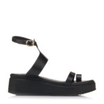 Ioannis shoes Γυναικεία Δερμάτινα Πέδιλα - Πλατφόρμες Σε Μαύρο