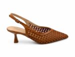 Francesco Milano J07-04P Πλεκτό Πέδιλο Slingback με Μυτερή Μύτη Σε Ταμπά - Image 5