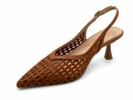 Francesco Milano J07-04P Πλεκτό Πέδιλο Slingback με Μυτερή Μύτη Σε Ταμπά - Image 3
