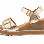 Oh My Sandals 6003 Πλατφόρμα Πέδιλο Με Μεταλλική Αγκράφα – Rose Gold