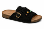 Bella Star 2072 Γυναικεία Ανατομικά Flatforms Boho Mε Κρόσσια Σε Μαύρο Sued - Image 2