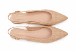 Marquiz 3223 Γυναικεία Slingback Μπαλαρίνα με Ψάθινη Υφή Σε Beige - Image 2